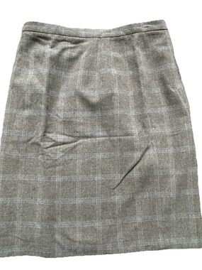 Vintage Talbots Petites Plaid Wool Pencil Skirt Size 14